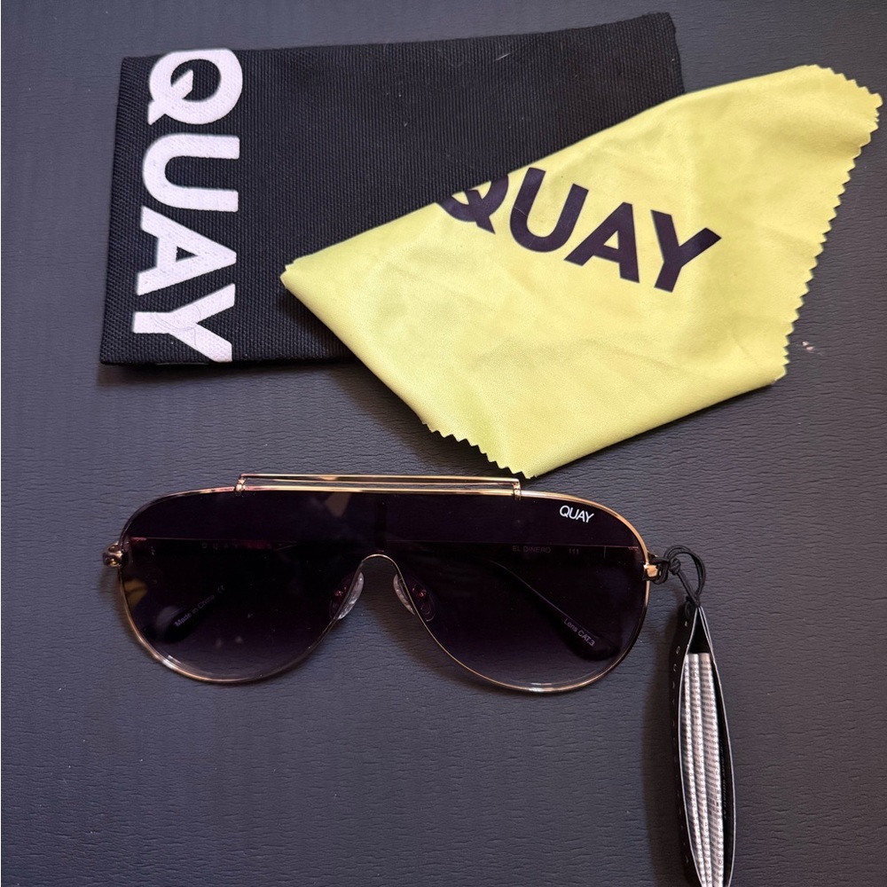 Quay Australia Gold and Black Sunglasses